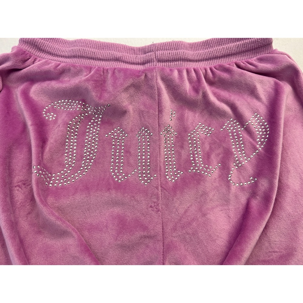 Juicy Couture Velour Lounge Pants Pink Purple Rhinestone Logo Sleepwear Small